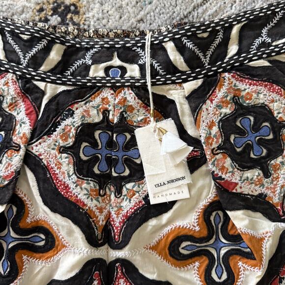 Ulla Johnson Tariq High Rise Hand Embroidered Flare Shorts - Picture 4 of 7